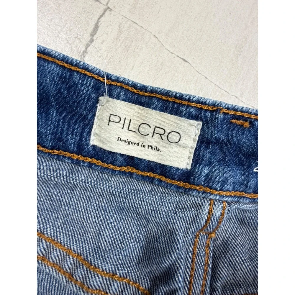 Pilcro and the Letterpress High Rise Cuffed Denim Shorts Blue 28